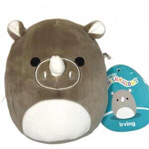 NWT Squishmallows Plush 7.5" Irving the Grey Rhino Plush Stuffed Toy